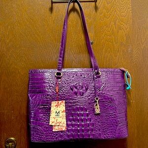 Lvios purple crocodile bag
